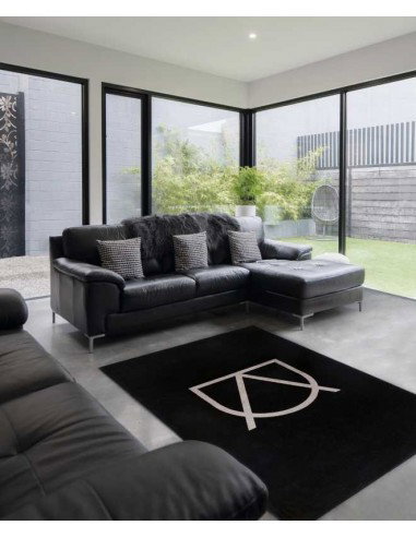 Tappeto moderno lavabile in lavatrice Signum Black della collezione Art Deco - Carpet Decor, dimensioni disponibili 160x230, 200