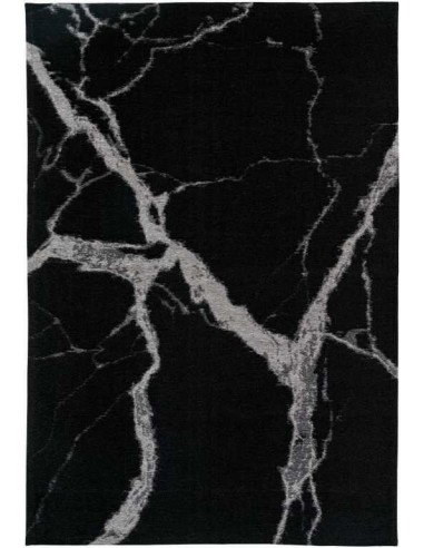 Tappeto moderno lavabile in lavatrice Statuario Black collezione Stone Carpet Decor 160x230 200x300 72% poliestere 28% cotone pr