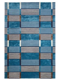 Tappeto moderno Admiral Blue - Collezione Hand Made - Carpet Decor - 160x230 cm - 30% lana 60% viscosa 10% cotone - Fatto a mano