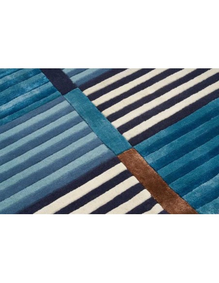 Tappeto moderno Admiral Blue - Collezione Hand Made - Carpet Decor - 160x230 cm - 30% lana 60% viscosa 10% cotone - Fatto a mano