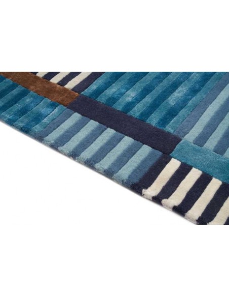 Tappeto moderno Admiral Blue - Collezione Hand Made - Carpet Decor - 160x230 cm - 30% lana 60% viscosa 10% cotone - Fatto a mano