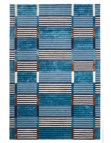 Tappeto moderno Admiral Blue - Collezione Hand Made - Carpet Decor - 160x230 cm - 30% lana 60% viscosa 10% cotone - Fatto a mano