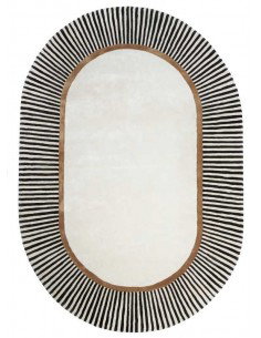 Tappeto moderno Amber Beige Oval - Collezione Hand Made - Carpet Decor - 70% viscosa 20% lana 10% cotone - Fatto a mano in India