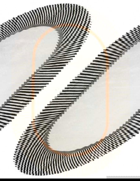 Tappeto moderno Amber Beige Oval - Collezione Hand Made - Carpet Decor - 70% viscosa 20% lana 10% cotone - Fatto a mano in India