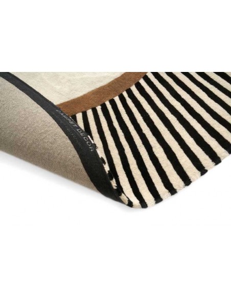 Tappeto moderno Amber Beige Oval - Collezione Hand Made - Carpet Decor - 70% viscosa 20% lana 10% cotone - Fatto a mano in India