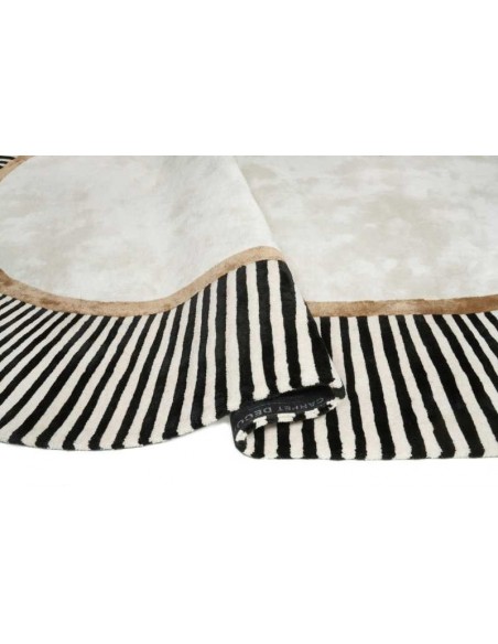 Tappeto moderno Amber Beige Oval - Collezione Hand Made - Carpet Decor - 70% viscosa 20% lana 10% cotone - Fatto a mano in India