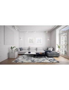 Tappeto moderno Botanica Blue - Collezione Hand Made - Carpet Decor - 55% viscosa 45% lana - Fatto a mano in India - 160x230, 20 2