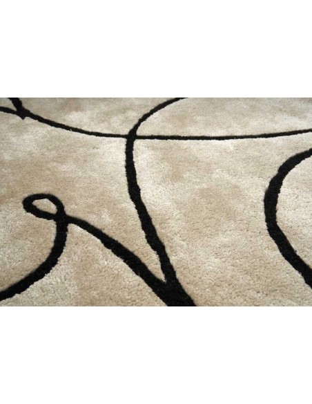 Tappeto moderno Cats Ivory - Collezione Hand Made - Carpet Decor - 95% viscosa 5% lana - Fatto a mano in India - 160x230, 200x30