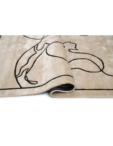 Tappeto moderno Cats Ivory - Collezione Hand Made - Carpet Decor - 95% viscosa 5% lana - Fatto a mano in India - 160x230, 200x30