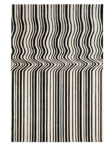 Tappeto moderno Draft Black, collezione Hand Made, 75% lana 15% viscosa 10% cotone, fatto a mano, India.