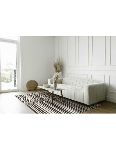 Tappeto moderno Draft Black, collezione Hand Made, 75% lana 15% viscosa 10% cotone, fatto a mano, India.