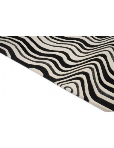 Tappeto moderno Draft Black, collezione Hand Made, 75% lana 15% viscosa 10% cotone, fatto a mano, India.