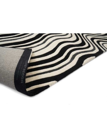 Tappeto moderno Draft Black, collezione Hand Made, 75% lana 15% viscosa 10% cotone, fatto a mano, India.