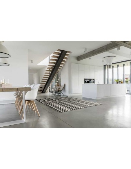 Tappeto moderno Draft Black, collezione Hand Made, 75% lana 15% viscosa 10% cotone, fatto a mano, India.