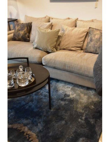 Tappeto moderno Escape Blue, collezione Hand Made, 100% viscosa, fatto a mano, India.