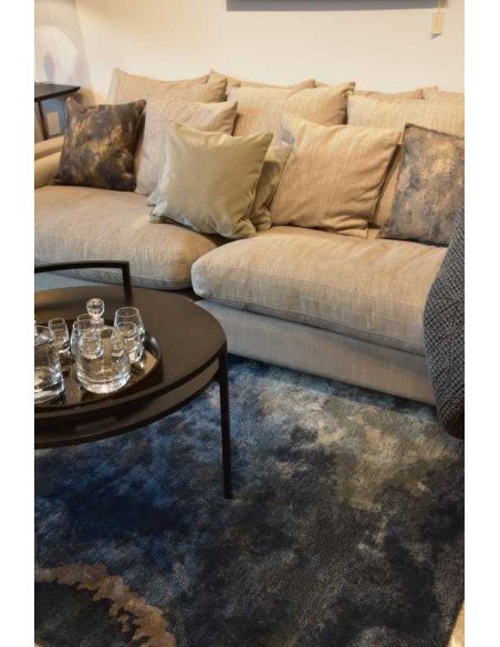 Tappeto moderno Escape Blue, collezione Hand Made, 100% viscosa, fatto a mano, India.