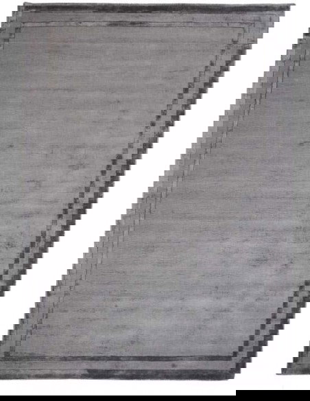 Tappeto moderno Frame Steel Grey - Collezione Hand Made - Carpet Decor - 100% viscosa - Fatto a mano - India - 160x230, 200x300 