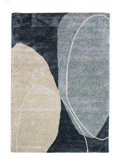 Tappeto moderno Glacier Blue, collezione Hand Made, 100% viscosa, fatto a mano, India.