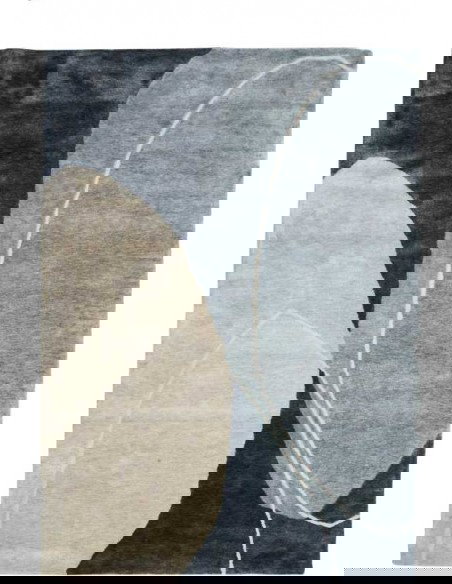 Tappeto moderno Glacier Blue, collezione Hand Made, 100% viscosa, fatto a mano, India.