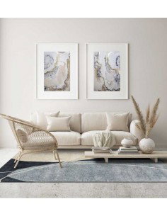 Tappeto moderno Glacier Blue, collezione Hand Made, 100% viscosa, fatto a mano, India. 2