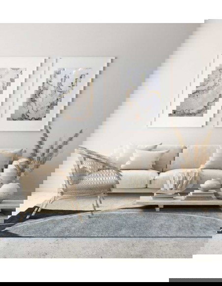 Tappeto moderno Glacier Blue, collezione Hand Made, 100% viscosa, fatto a mano, India.