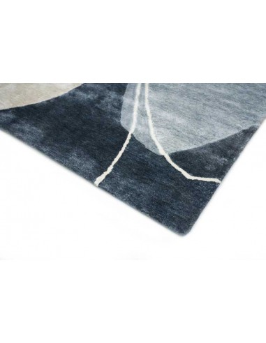 Tappeto moderno Glacier Blue, collezione Hand Made, 100% viscosa, fatto a mano, India.