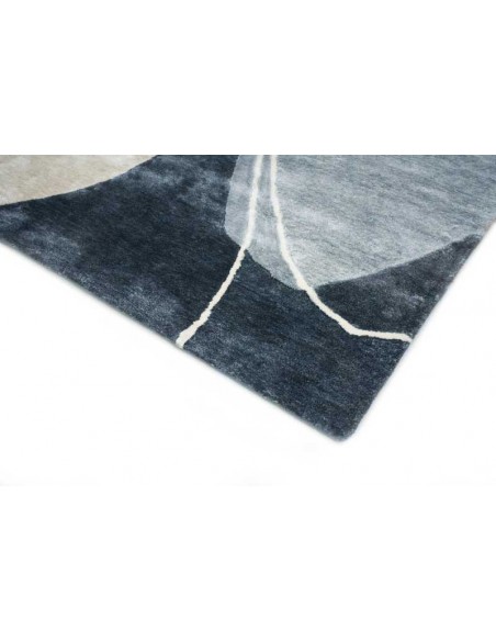 Tappeto moderno Glacier Blue, collezione Hand Made, 100% viscosa, fatto a mano, India.