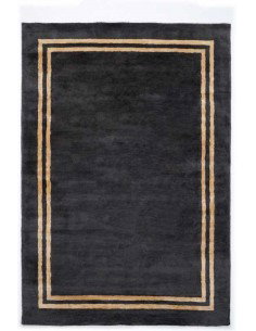 Tappeto moderno Imperial Black, collezione Hand Made, 100% viscosa, fatto a mano, India.