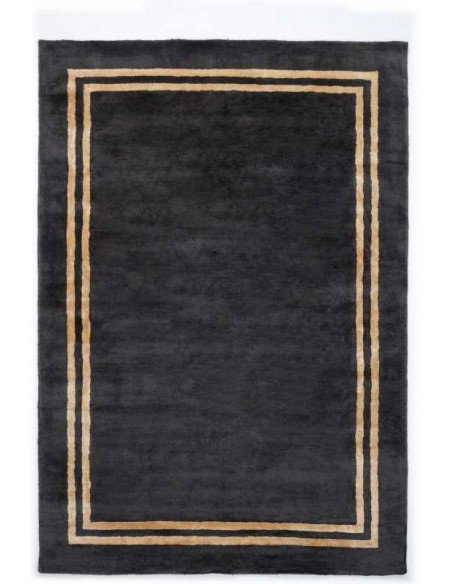Tappeto moderno Imperial Black, collezione Hand Made, 100% viscosa, fatto a mano, India.