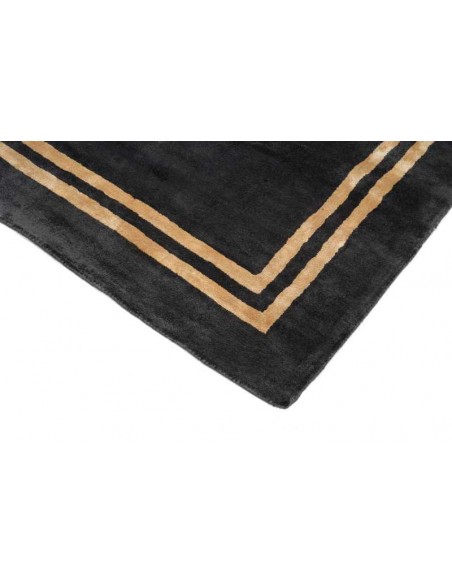 Tappeto moderno Imperial Black, collezione Hand Made, 100% viscosa, fatto a mano, India.