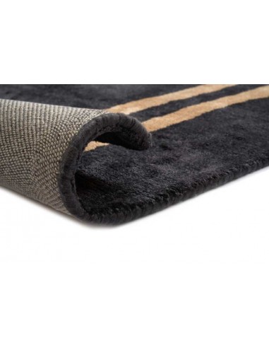Tappeto moderno Imperial Black, collezione Hand Made, 100% viscosa, fatto a mano, India.
