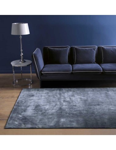 Tappeto moderno Linen Dark Blue - Collezione Hand Made - Carpet Decor - 160x230 cm - 200x300 cm - 90% viscosa 10% lino - Fatto a
