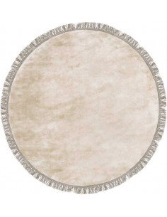 Tappeto moderno Luna Beige Round - Collezione Hand Made - Carpet Decor - 100% viscosa - Fatto a mano - India - 200x200, 250x250,
