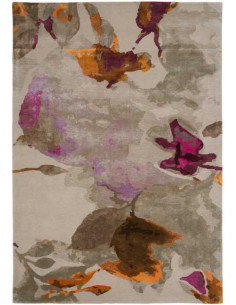 Tappeto moderno Orchidea Summer, collezione Hand Made, 70% viscosa 30% lana, fatto a mano, India.