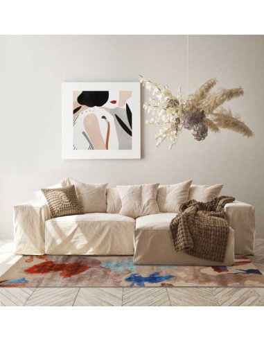 Tappeto moderno Orchidea Summer, collezione Hand Made, 70% viscosa 30% lana, fatto a mano, India.