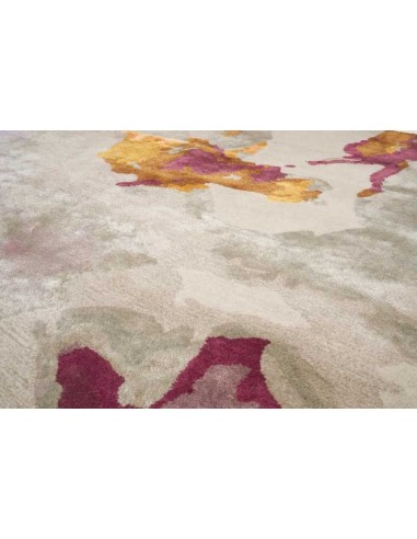 Tappeto moderno Orchidea Summer, collezione Hand Made, 70% viscosa 30% lana, fatto a mano, India.