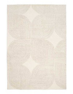 Tappeto moderno Ornate Beige 100% lana fatto a mano 160x230 200x300 cm Carpet Decor Hand Made Collection India