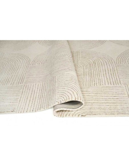 Tappeto moderno Ornate Beige 100% lana fatto a mano 160x230 200x300 cm Carpet Decor Hand Made Collection India