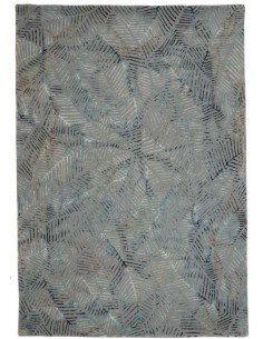 Tappeto moderno Palms Grey - Collezione Hand Made - Carpet Decor - 55% viscosa 45% lana - Fatto a mano in India - 160x230, 200x3