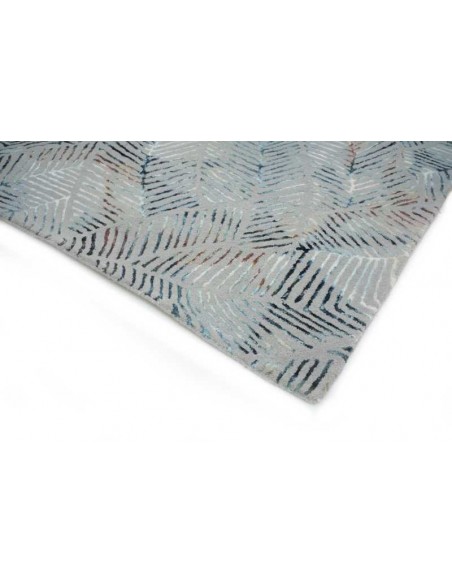 Tappeto moderno Palms Grey - Collezione Hand Made - Carpet Decor - 55% viscosa 45% lana - Fatto a mano in India - 160x230, 200x3