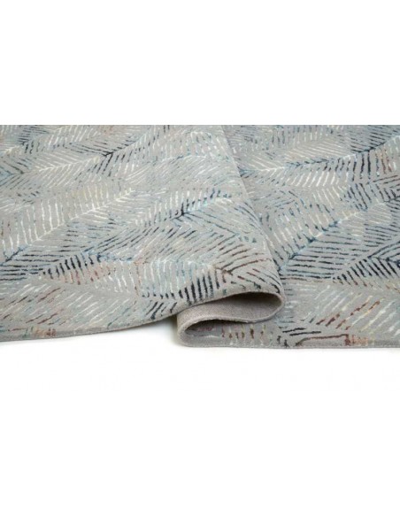 Tappeto moderno Palms Grey - Collezione Hand Made - Carpet Decor - 55% viscosa 45% lana - Fatto a mano in India - 160x230, 200x3