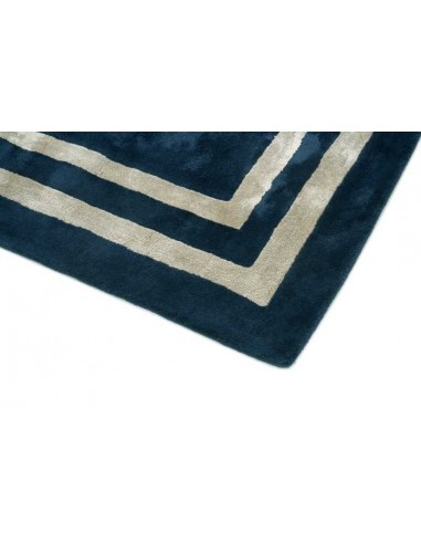 Tappeto moderno Piazza Blue, collezione Hand Made, 100% viscosa, fatto a mano in India.