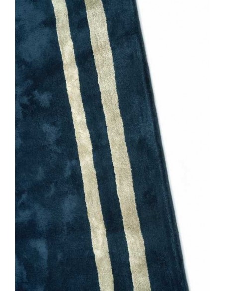 Tappeto moderno Piazza Blue, collezione Hand Made, 100% viscosa, fatto a mano in India.