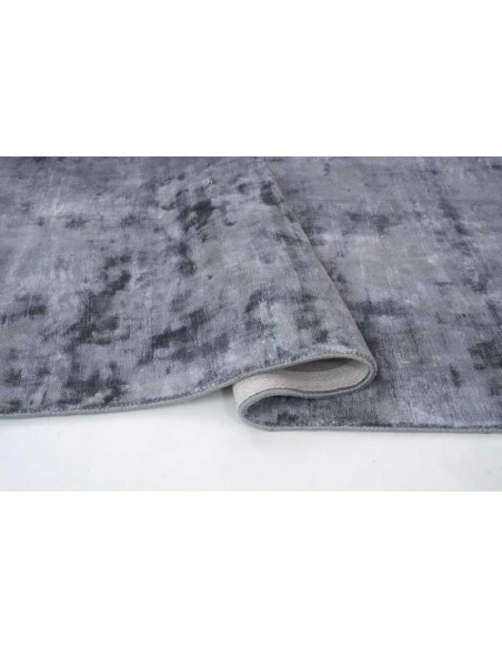 Tappeto moderno Plain Steel Grey, collezione Hand Made, 100% viscosa, fatto a mano, India.