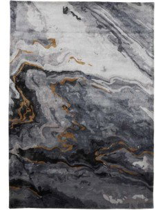 Tappeto moderno Querry Grey, collezione Hand Made, 100% viscosa, fatto a mano, India.