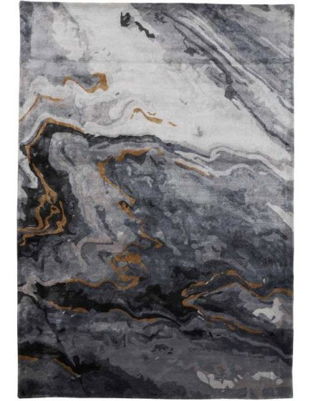 Tappeto moderno Querry Grey, collezione Hand Made, 100% viscosa, fatto a mano, India.