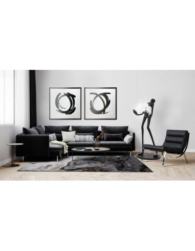 Tappeto moderno Querry Grey, collezione Hand Made, 100% viscosa, fatto a mano, India.