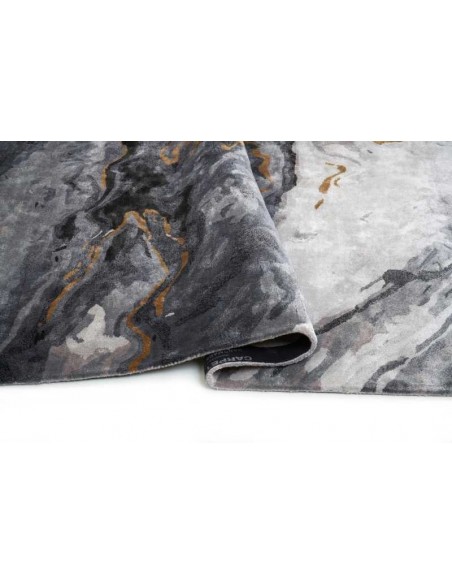 Tappeto moderno Querry Grey, collezione Hand Made, 100% viscosa, fatto a mano, India.