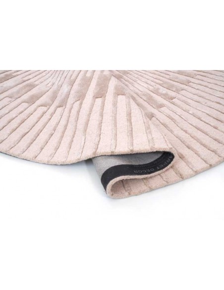 Tappeto moderno beige rotondo fatto a mano, 60% viscosa 40% lana, 200x200, 250x250 cm, spessore 1,1 cm, collezione Hand Made, br