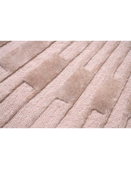 Tappeto moderno beige rotondo fatto a mano, 60% viscosa 40% lana, 200x200, 250x250 cm, spessore 1,1 cm, collezione Hand Made, br